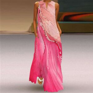 Long Pink Color Dress